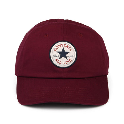 Gorra de béisbol Tip Off de algodón de Converse - Burdeos Oscuro