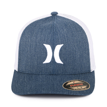 Gorra de béisbol Icon Textures Flexfit de Hurley - Azul Marino-Blanco