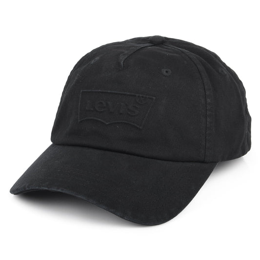 Gorra de béisbol Debossed Big Batwing efecto lavado con etiqueta lisa de Levi's - Negro
