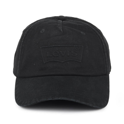 Gorra de béisbol Debossed Big Batwing efecto lavado con etiqueta lisa de Levi's - Negro