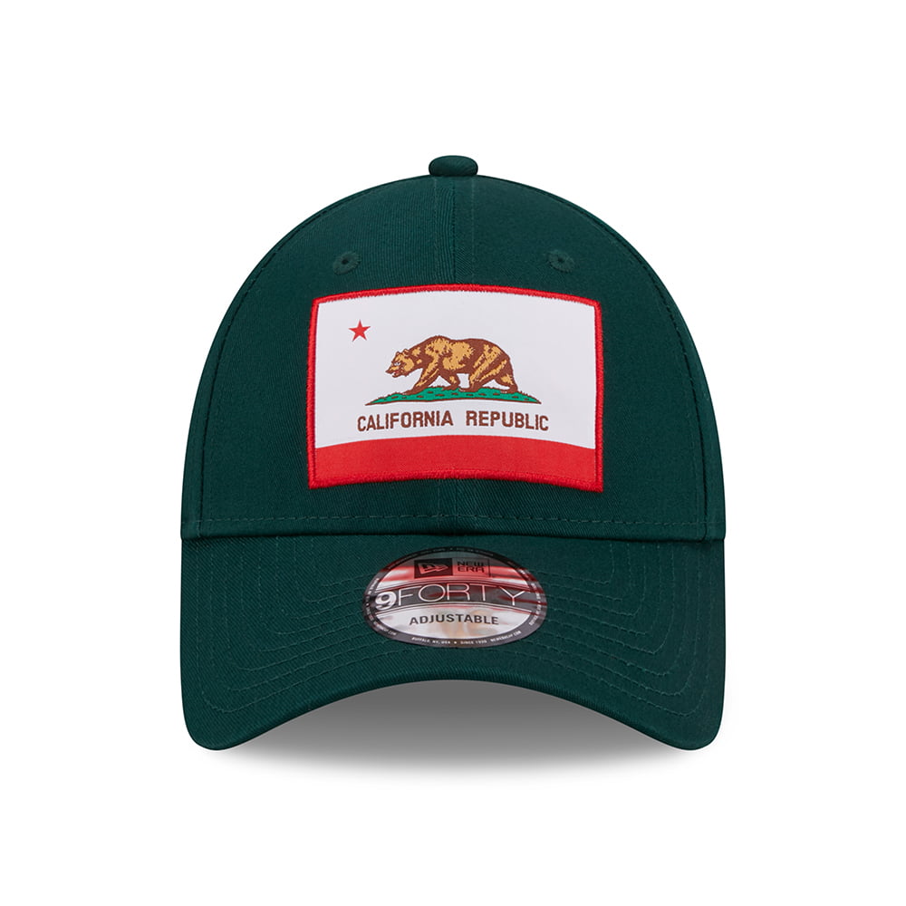 Gorra de béisbol 9FORTY US State California de New Era - Verde Oscuro