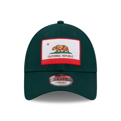 Gorra de béisbol 9FORTY US State California de New Era - Verde Oscuro