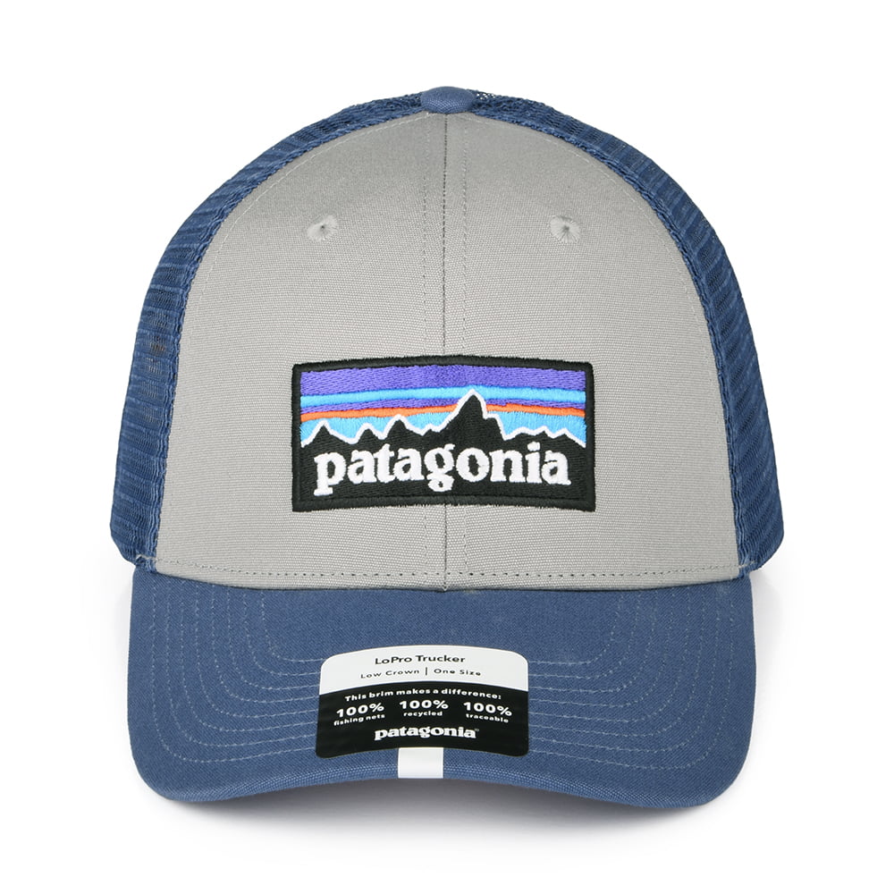 Gorra Trucker P-6 Logo LoPro de algodón orgánico de Patagonia - Gris-Azul