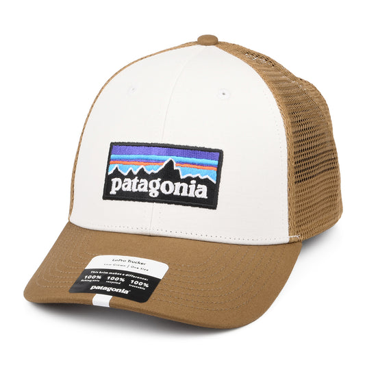 Gorra Trucker P-6 Logo LoPro de algodón orgánico de Patagonia - Blanco-Marrón