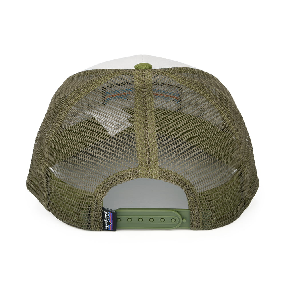 Gorra Trucker P-6 Logo de algodón orgánico de Patagonia - Blanco-Verde
