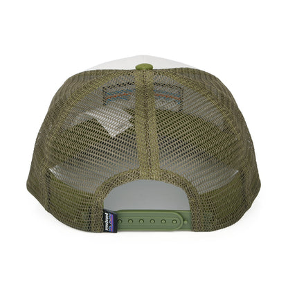 Gorra Trucker P-6 Logo de algodón orgánico de Patagonia - Blanco-Verde