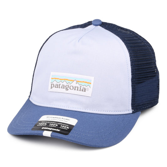 Gorra Trucker mujeres Pastel P-6 Label Layback de Patagonia - Azul Claro-Azul Marino