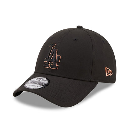 Gorra de béisbol 9FORTY MLB Metallic Outline L.A. Dodgers de New Era - Negro-Oro Rosa