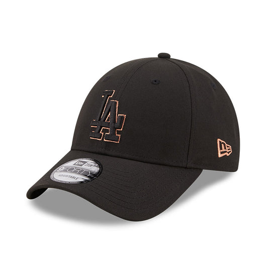 Gorra de béisbol 9FORTY MLB Metallic Outline L.A. Dodgers de New Era - Negro-Oro Rosa