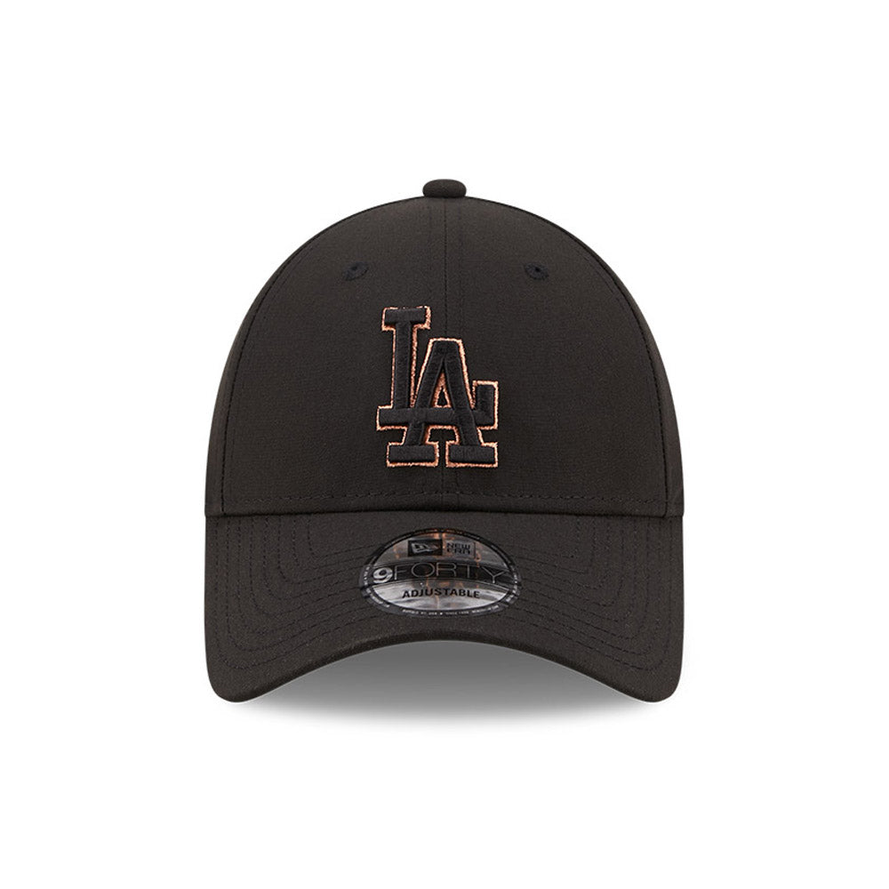 Gorra de béisbol 9FORTY MLB Metallic Outline L.A. Dodgers de New Era - Negro-Oro Rosa