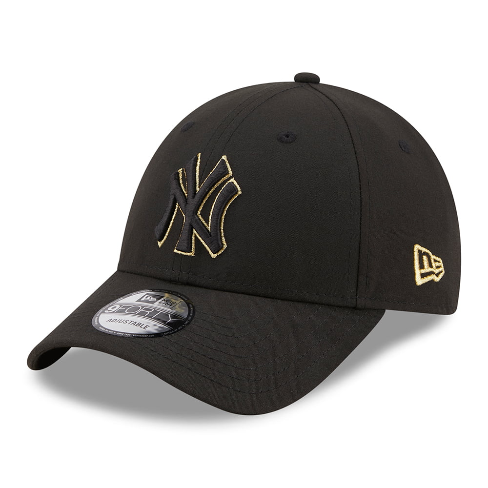 Gorra de béisbol 9FORTY MLB Metallic Outline New York Yankees de New Era - Negro-Dorado