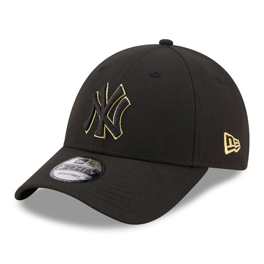 Gorra de béisbol 9FORTY MLB Metallic Outline New York Yankees de New Era - Negro-Dorado