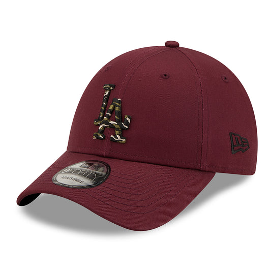 Gorra de béisbol 9FORTY MLB Wild Camo L.A. Dodgers de New Era - Granate