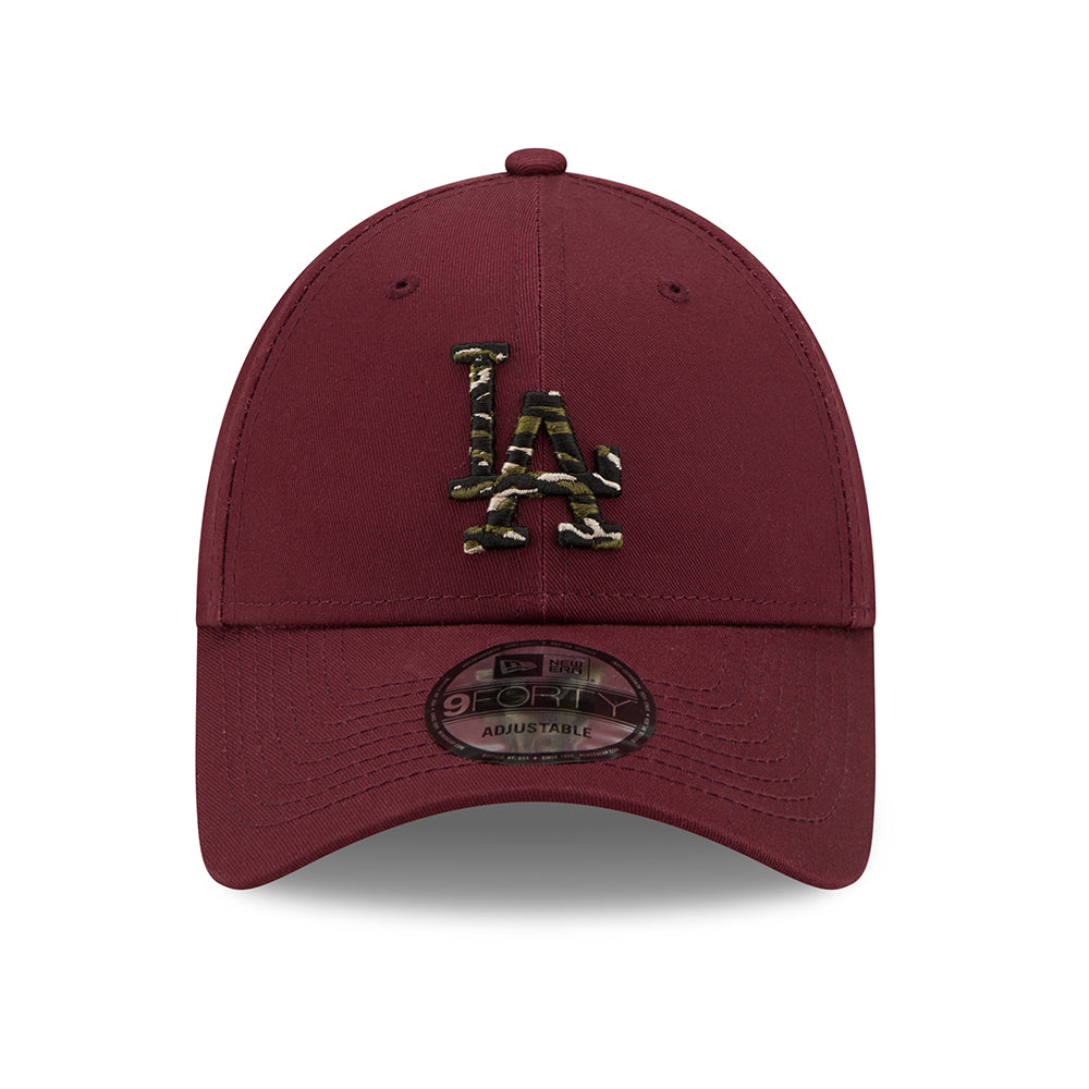 Gorra de béisbol 9FORTY MLB Wild Camo L.A. Dodgers de New Era - Granate