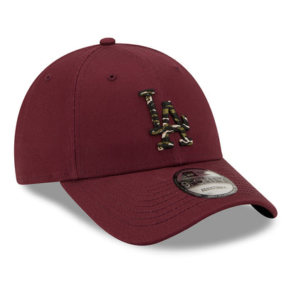 Gorra de béisbol 9FORTY MLB Wild Camo L.A. Dodgers de New Era - Granate