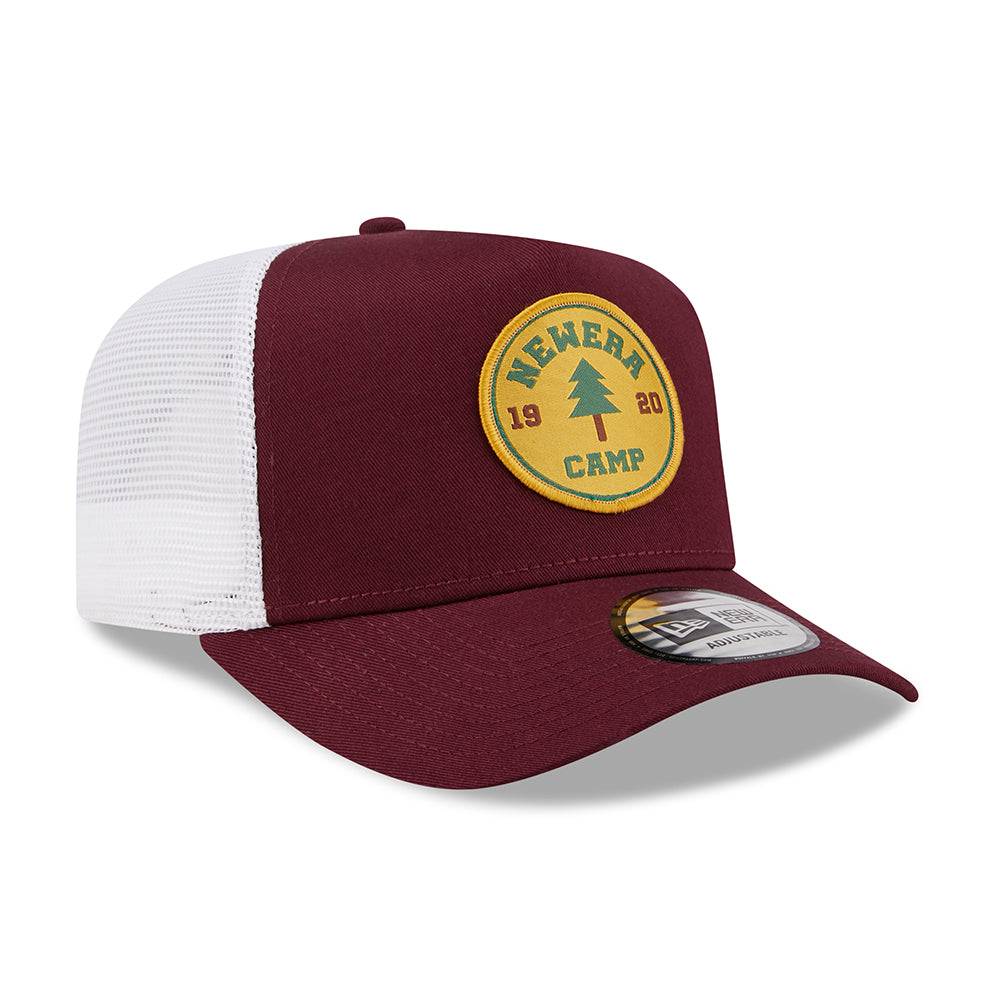 Gorra Trucker NE Camp Patch A-Frame de New Era - Granate