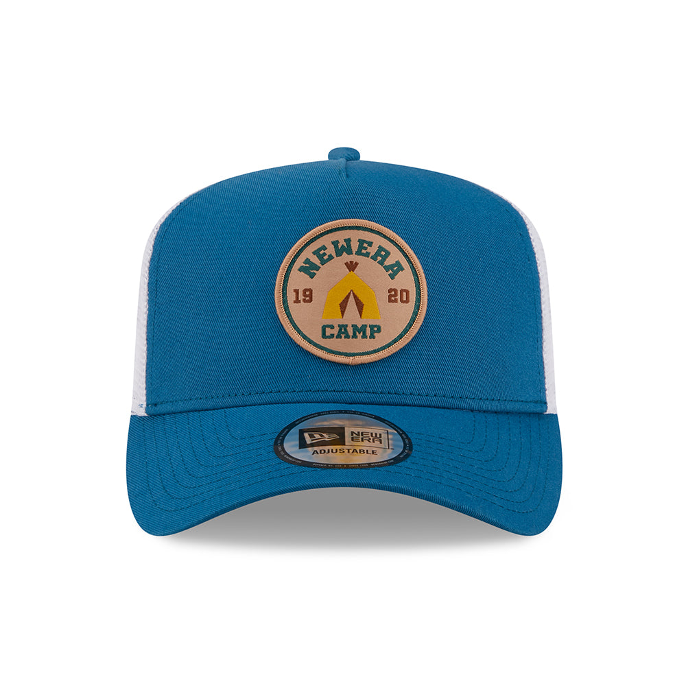 Gorra Trucker NE Camp Patch A-Frame de New Era - Verde Azulado