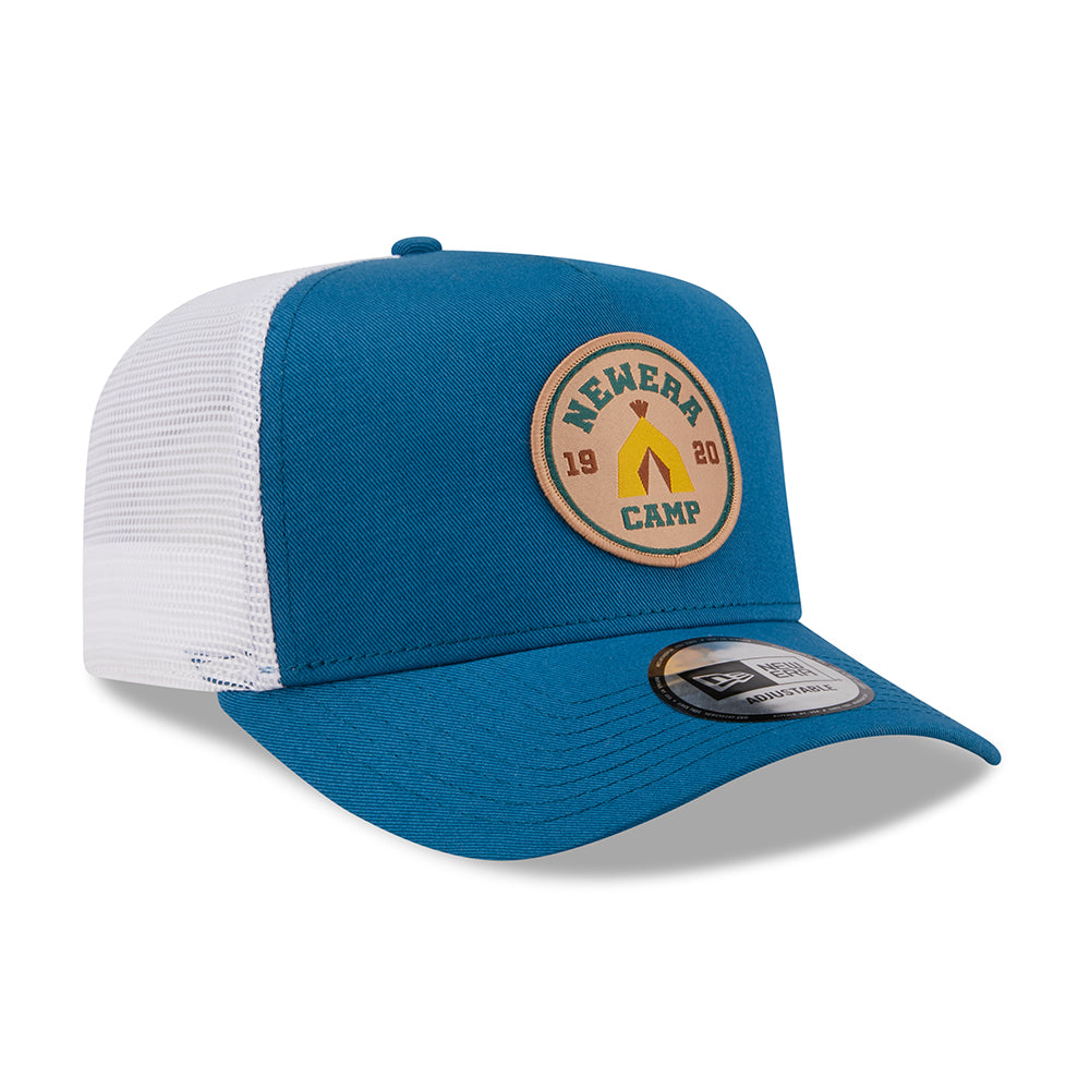 Gorra Trucker NE Camp Patch A-Frame de New Era - Verde Azulado