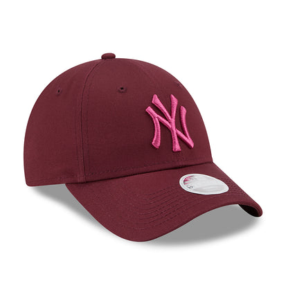 Gorra de béisbol mujeres 9FORTY MLB League Essential New York Yankees de New Era - Granate-Rosa