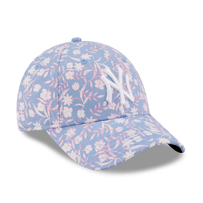 Gorra de béisbol mujeres 9FORTY MLB Floral New York Yankees de New Era - Azul Claro