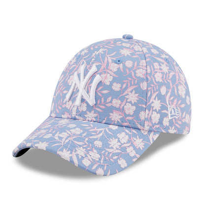 Gorra de béisbol mujeres 9FORTY MLB Floral New York Yankees de New Era - Azul Claro