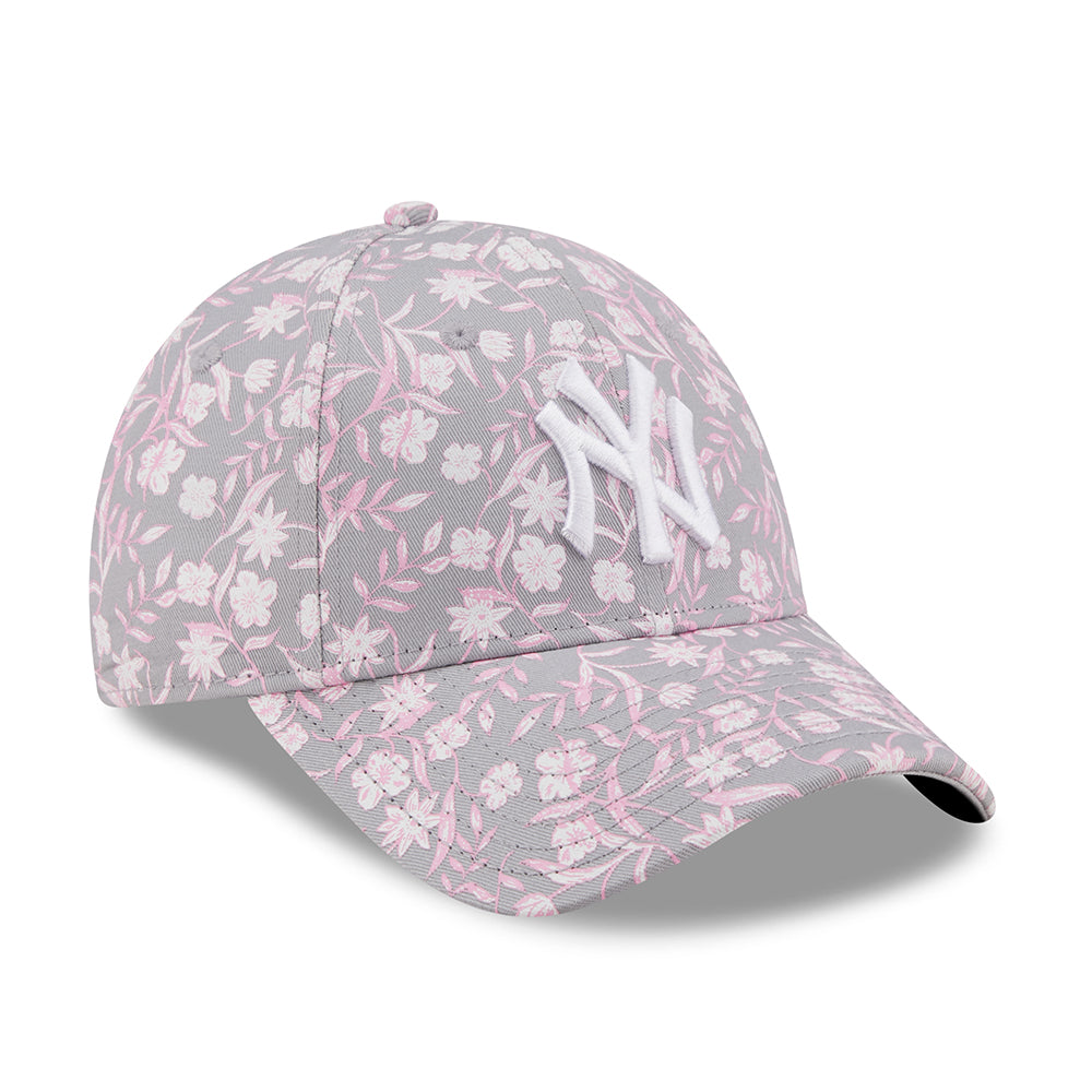 Gorra de béisbol mujeres 9FORTY MLB Floral New York Yankees de New Era - Gris Claro