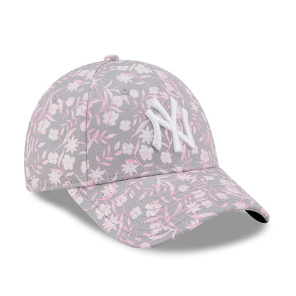Gorra de béisbol mujeres 9FORTY MLB Floral New York Yankees de New Era - Gris Claro