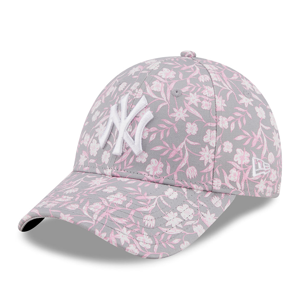 Gorra de béisbol mujeres 9FORTY MLB Floral New York Yankees de New Era - Gris Claro