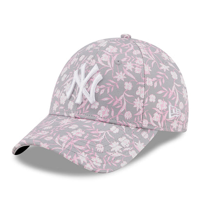 Gorra de béisbol mujeres 9FORTY MLB Floral New York Yankees de New Era - Gris Claro