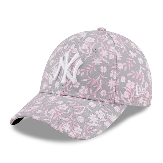 Gorra de béisbol mujeres 9FORTY MLB Floral New York Yankees de New Era - Gris Claro