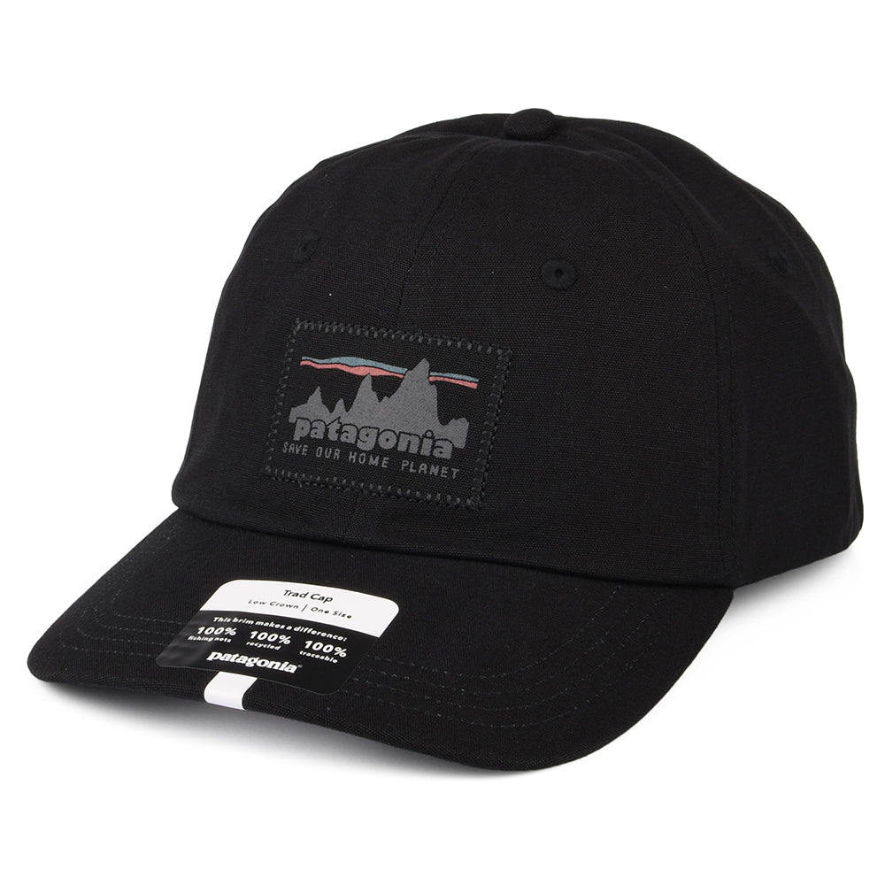 Gorra de béisbol 3 Skyline Trad de algodón orgánico de Patagonia - Negro