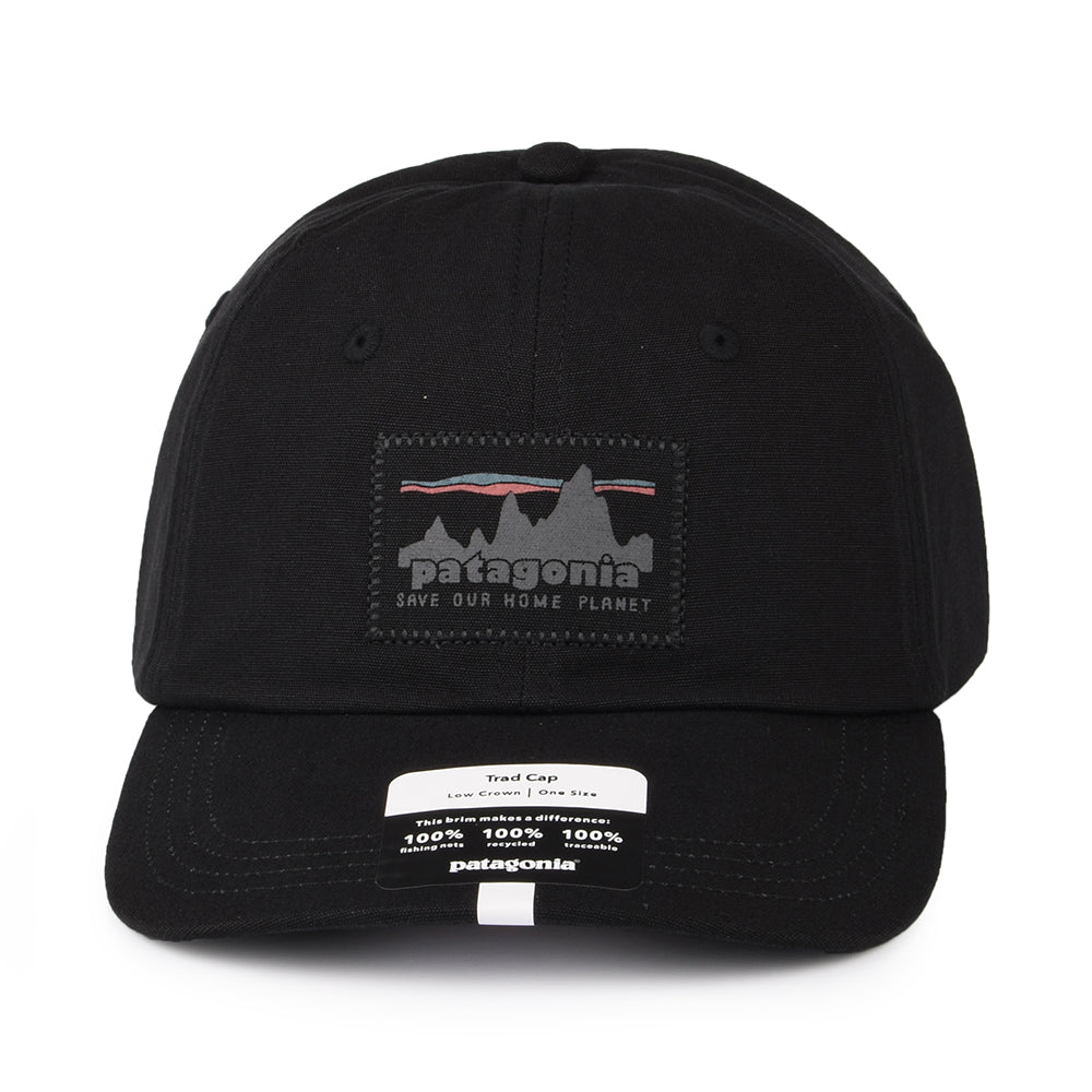 Gorra de béisbol 3 Skyline Trad de algodón orgánico de Patagonia - Negro