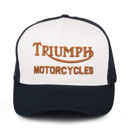 Gorra Trucker Oil de Triumph Motorcycles - Azul Marino-Hueso