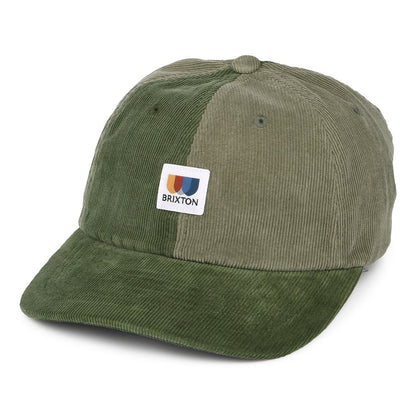 Gorra de béisbol Alton LP de pana Dos Tonos de Brixton - Verde Oliva
