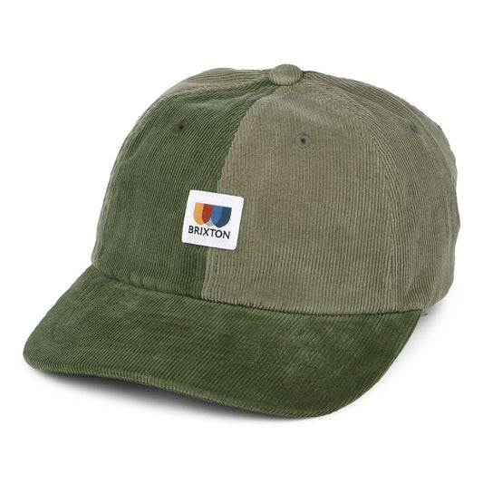 Gorra de béisbol Alton LP de pana Dos Tonos de Brixton - Verde Oliva