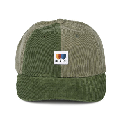 Gorra de béisbol Alton LP de pana Dos Tonos de Brixton - Verde Oliva