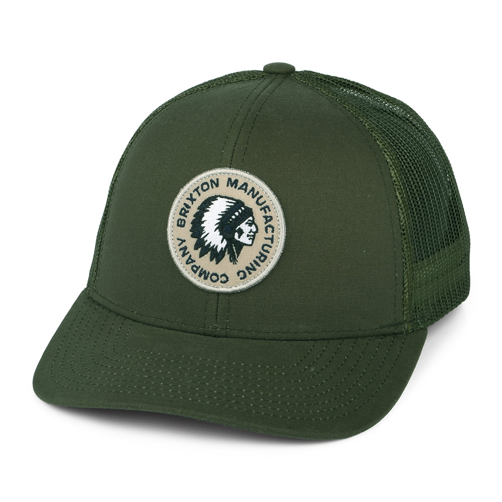 Gorra Trucker Rival Stamp NetPlus MP de Brixton - Verde Oliva