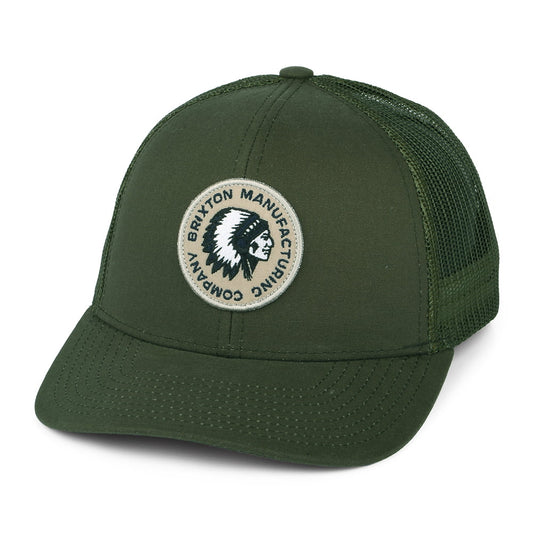 Gorra Trucker Rival Stamp NetPlus MP de Brixton - Verde Oliva