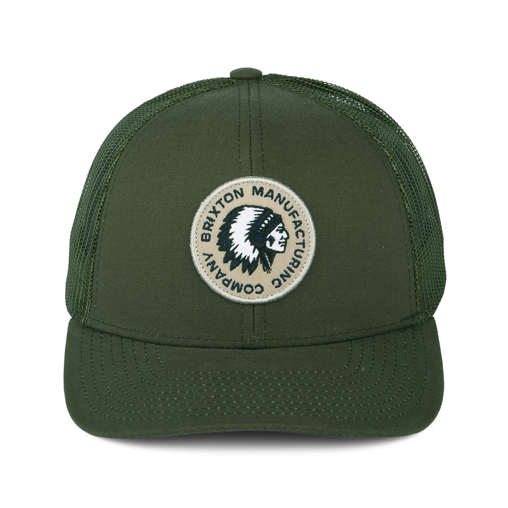 Gorra Trucker Rival Stamp NetPlus MP de Brixton - Verde Oliva