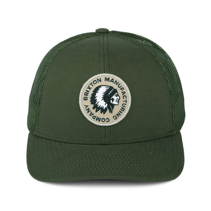 Gorra Trucker Rival Stamp NetPlus MP de Brixton - Verde Oliva