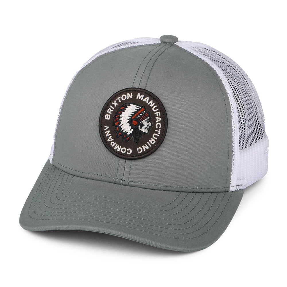 Gorra Trucker Rival Stamp NetPlus MP de Brixton - Gris-Blanco