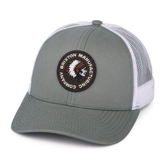 Gorra Trucker Rival Stamp NetPlus MP de Brixton - Gris-Blanco