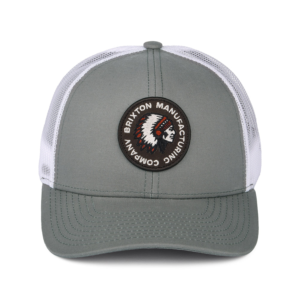 Gorra Trucker Rival Stamp NetPlus MP de Brixton - Gris-Blanco