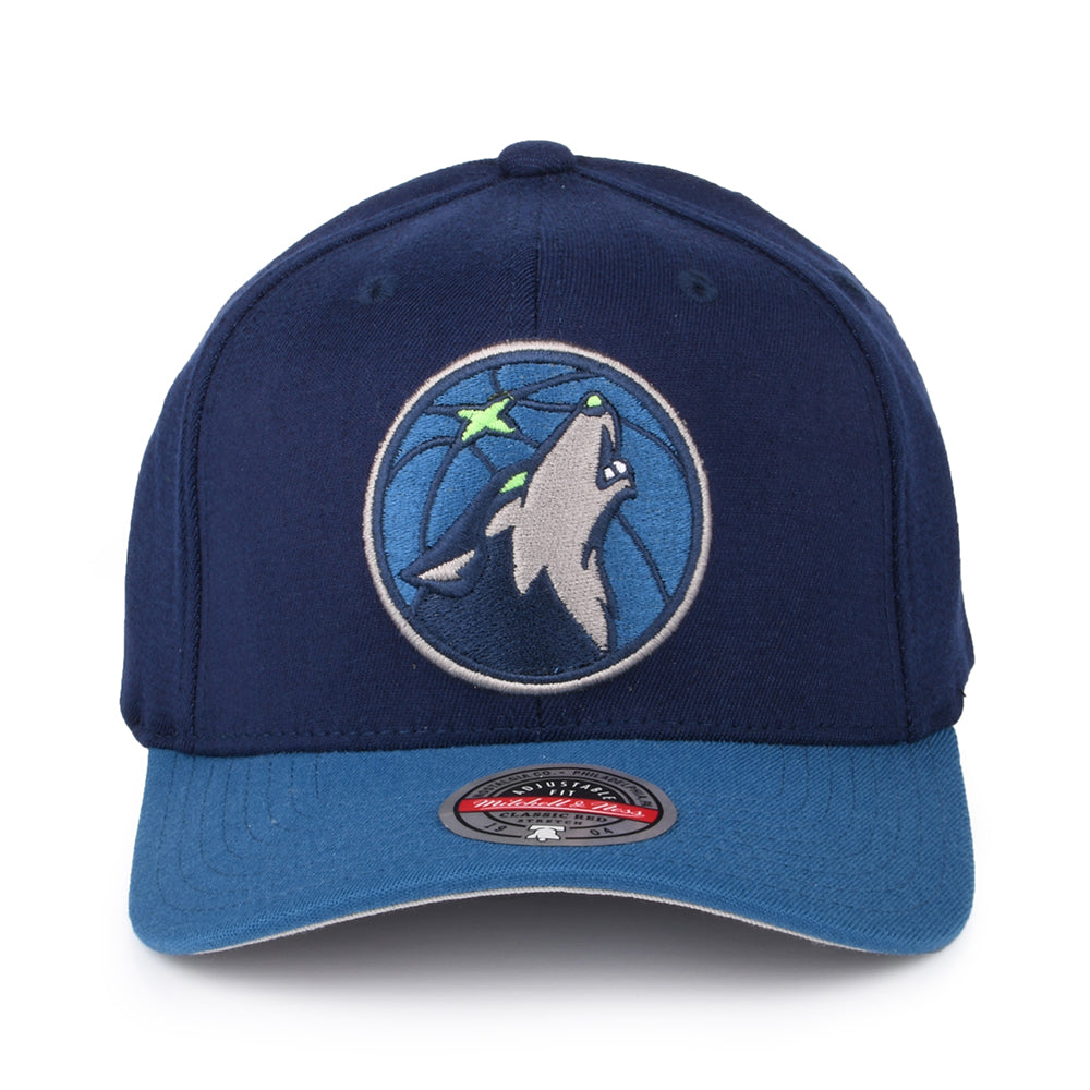 Gorra Snapback NBA Wool 2 Tone Stretch Minnesota Timberwolves de Mitchell & Ness - Azul Marino-Azul