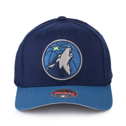 Gorra Snapback NBA Wool 2 Tone Stretch Minnesota Timberwolves de Mitchell & Ness - Azul Marino-Azul