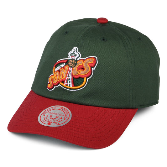 Gorra Strapback NBA 2 Tone HWC Seattle Supersonics de Mitchell & Ness - Verde-Rojo
