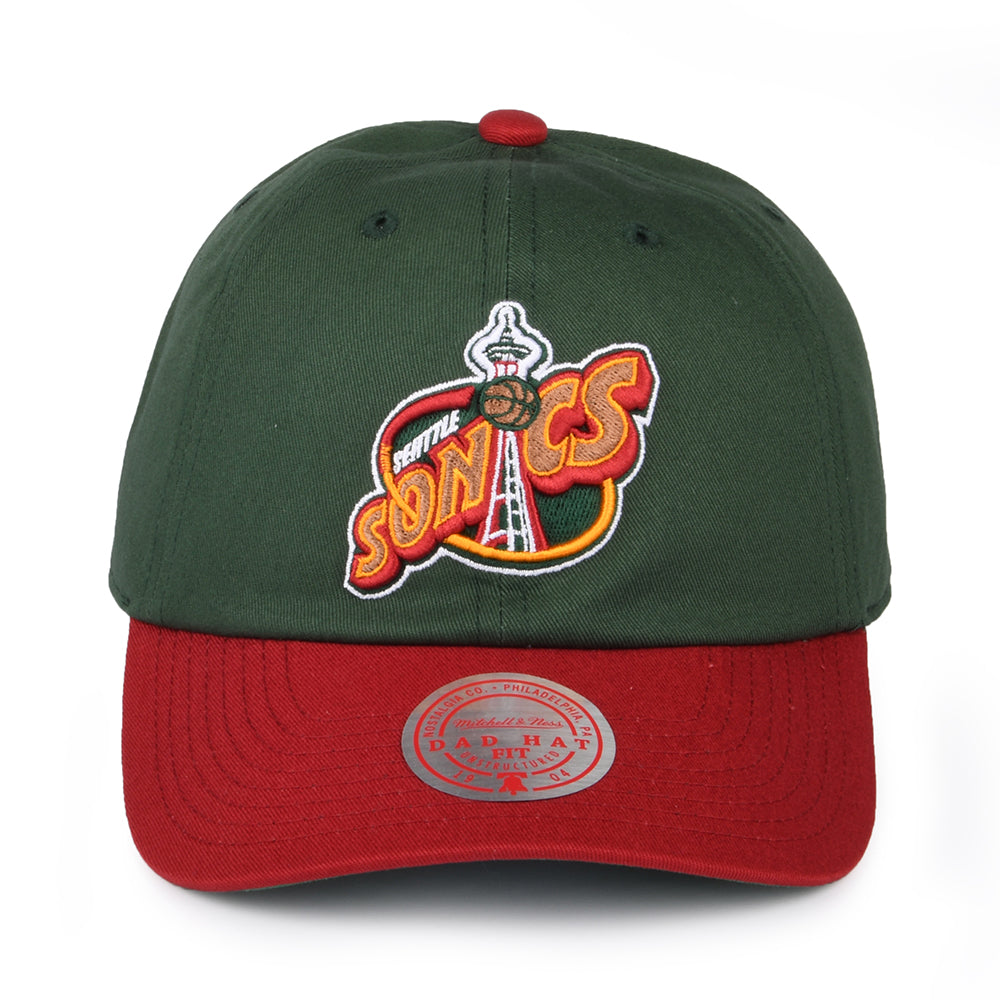 Gorra Strapback NBA 2 Tone HWC Seattle Supersonics de Mitchell & Ness - Verde-Rojo