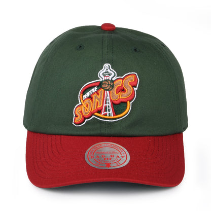 Gorra Strapback NBA 2 Tone HWC Seattle Supersonics de Mitchell & Ness - Verde-Rojo