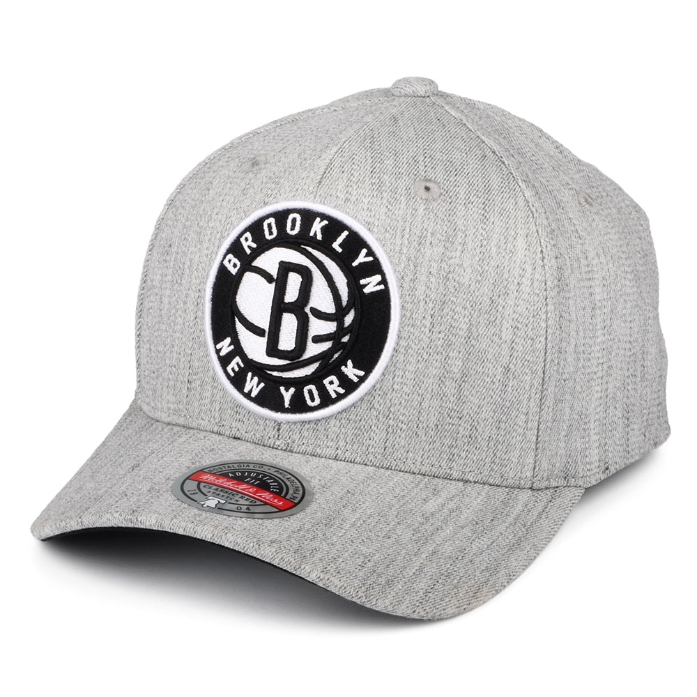 Gorra Snapback NBA Team Heather Stretch Brooklyn Nets de Mitchell & Ness - Gris Jaspeado
