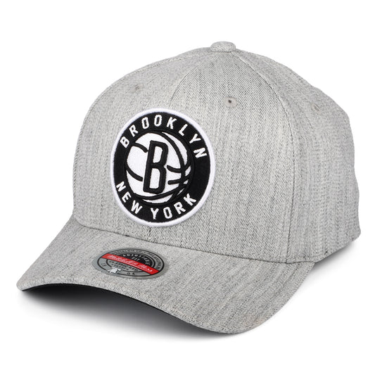 Gorra Snapback NBA Team Heather Stretch Brooklyn Nets de Mitchell & Ness - Gris Jaspeado